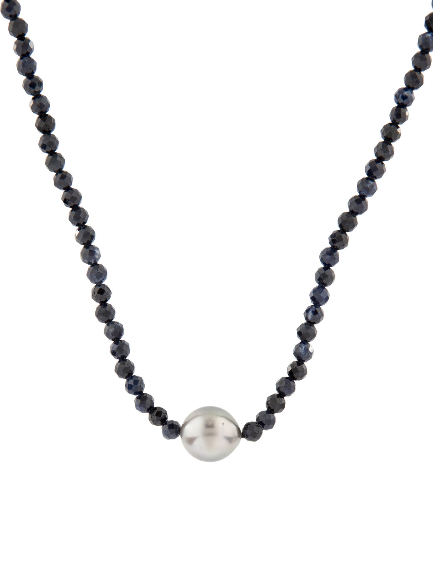 Necklace 14K Pearl & Sapphire Bead Strand Necklace