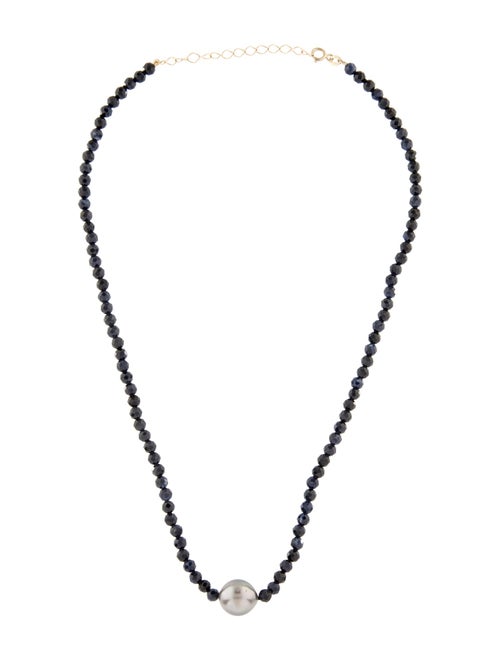 Necklace 14K Pearl & Sapphire Bead Strand Necklace