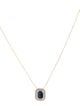 Necklace 14K 1.10ct Sapphire & Diamond Pendant Necklace