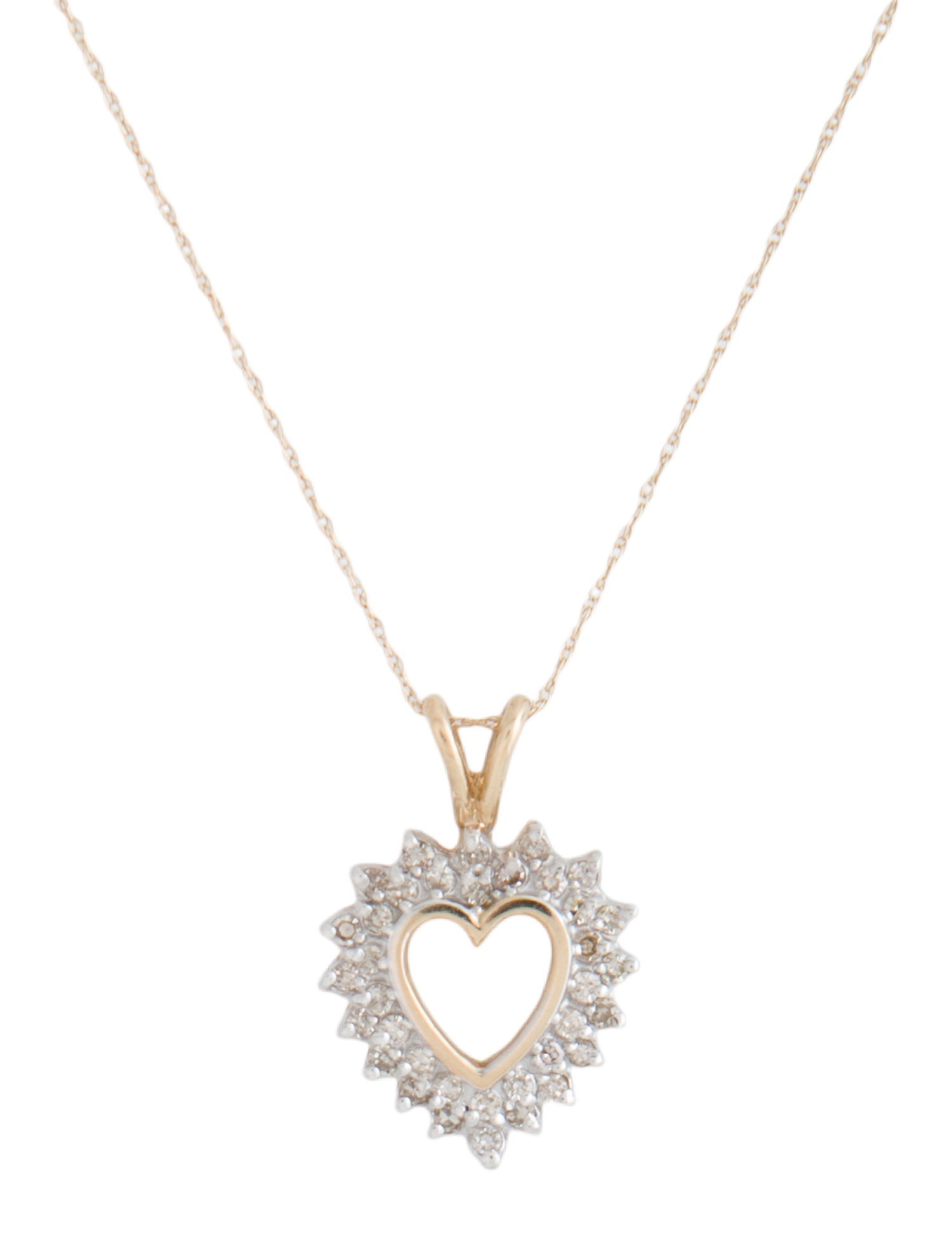 Necklace 14K Diamond Heart Pendant Necklace
