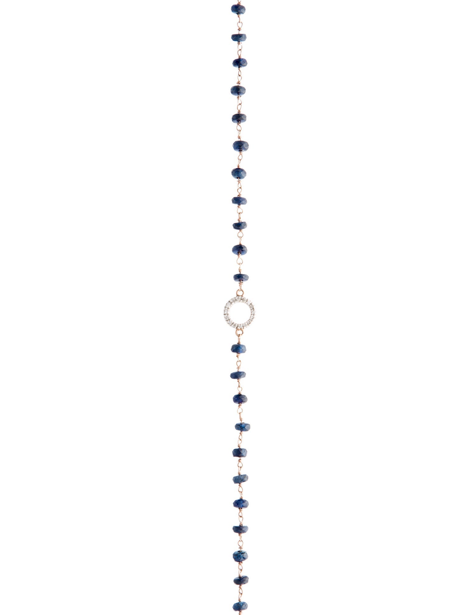 Necklace 14K Sapphire & Diamond Bead Strand