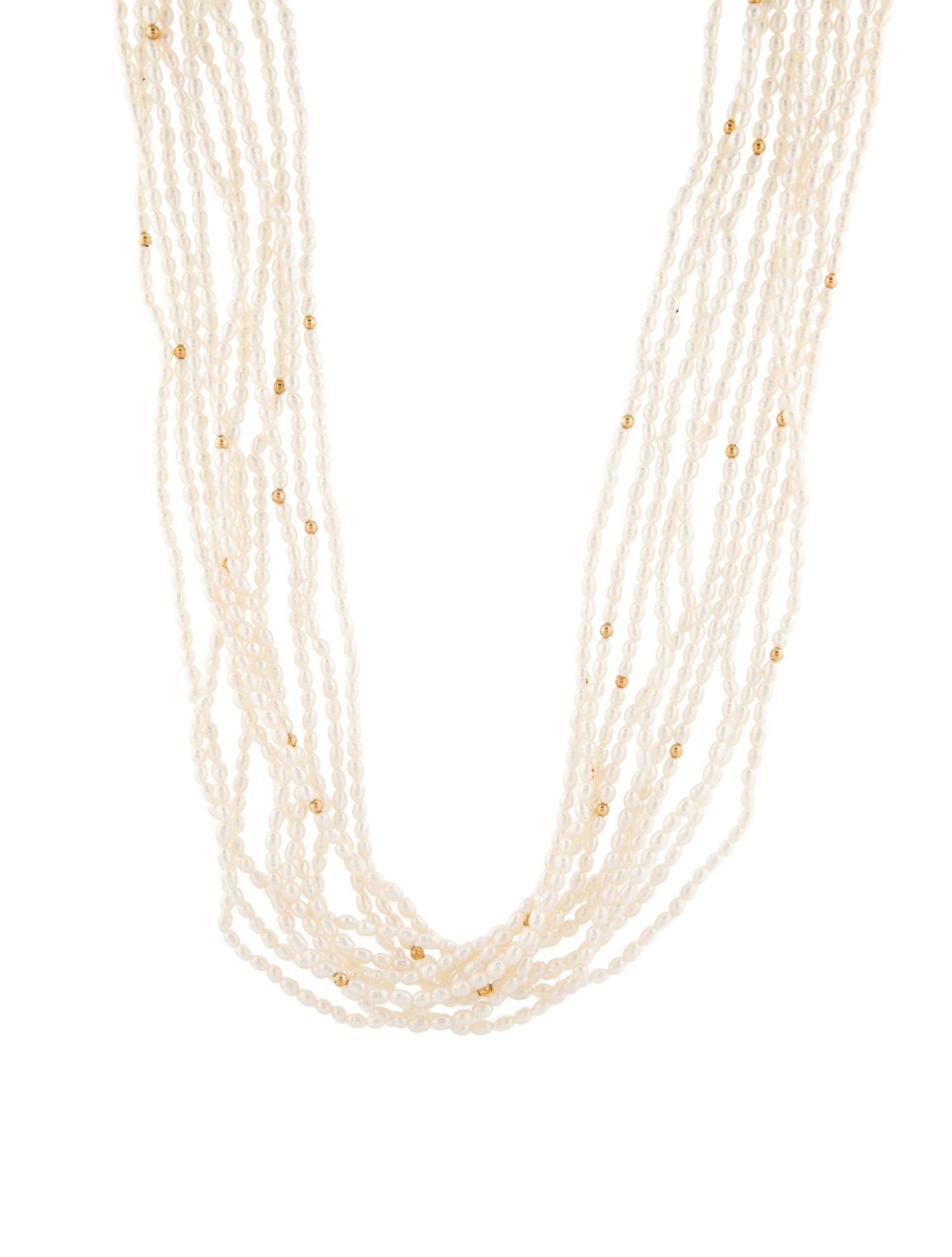 Necklace 14K Pearl Multi-Strand Bead Necklace