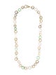 Necklace 18K Mother Of Pearl, Dyed Quartzite & Diamond Link Necklace