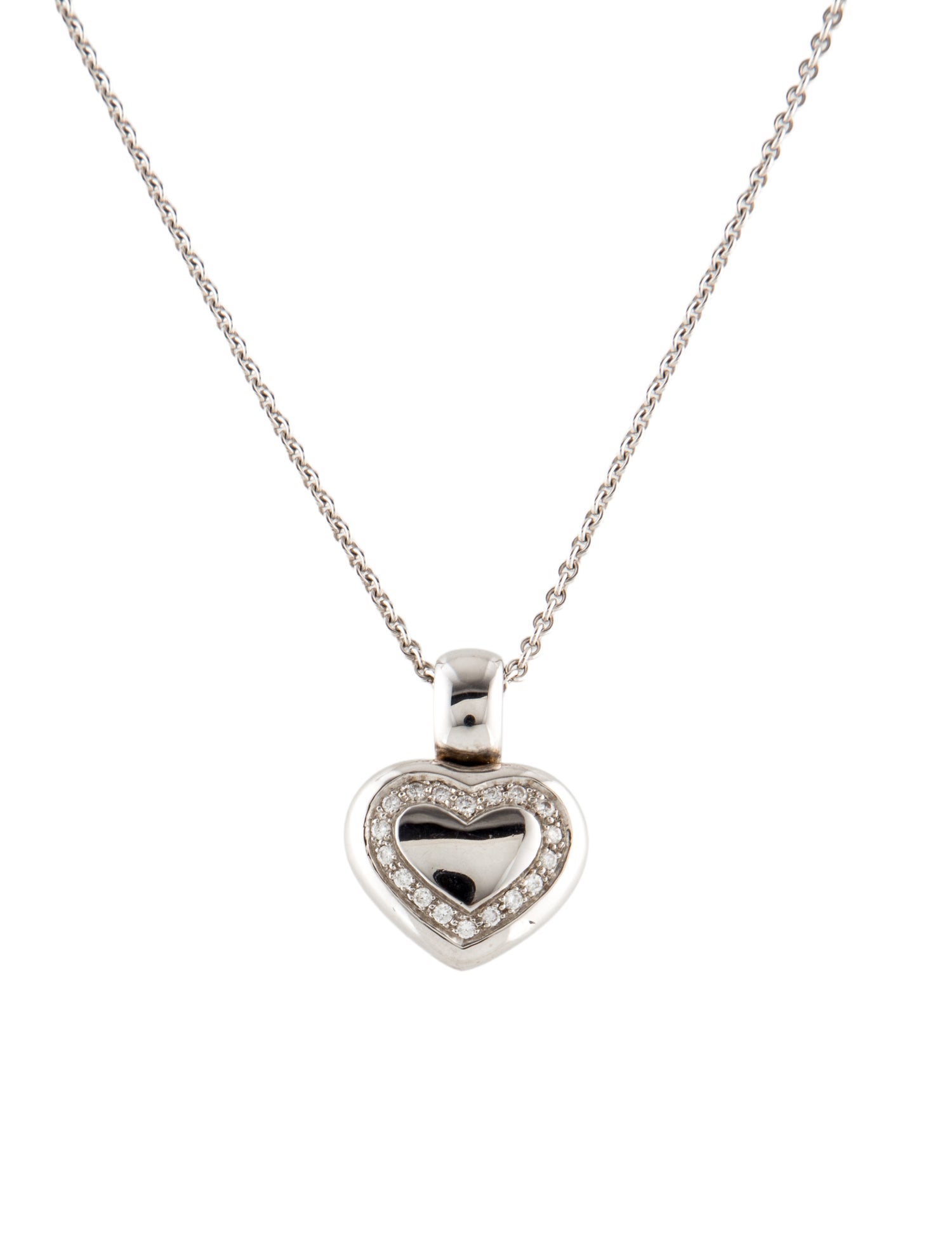 Necklace 18K Diamond Heart Pendant Necklace