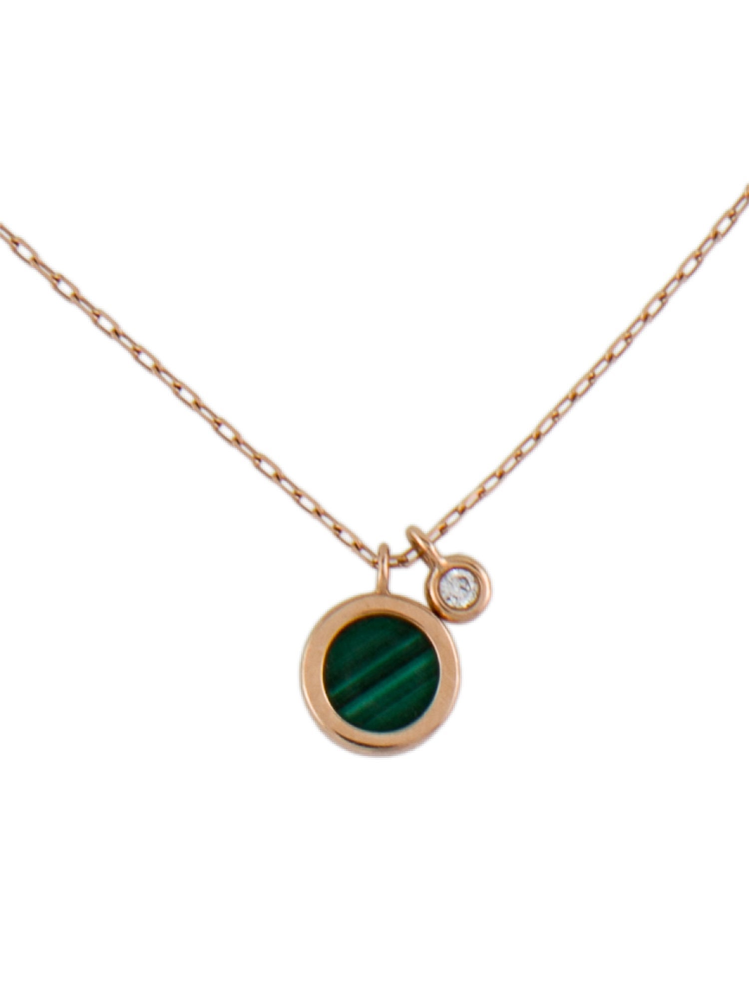 Necklace 18K Malachite & Diamond Pendant