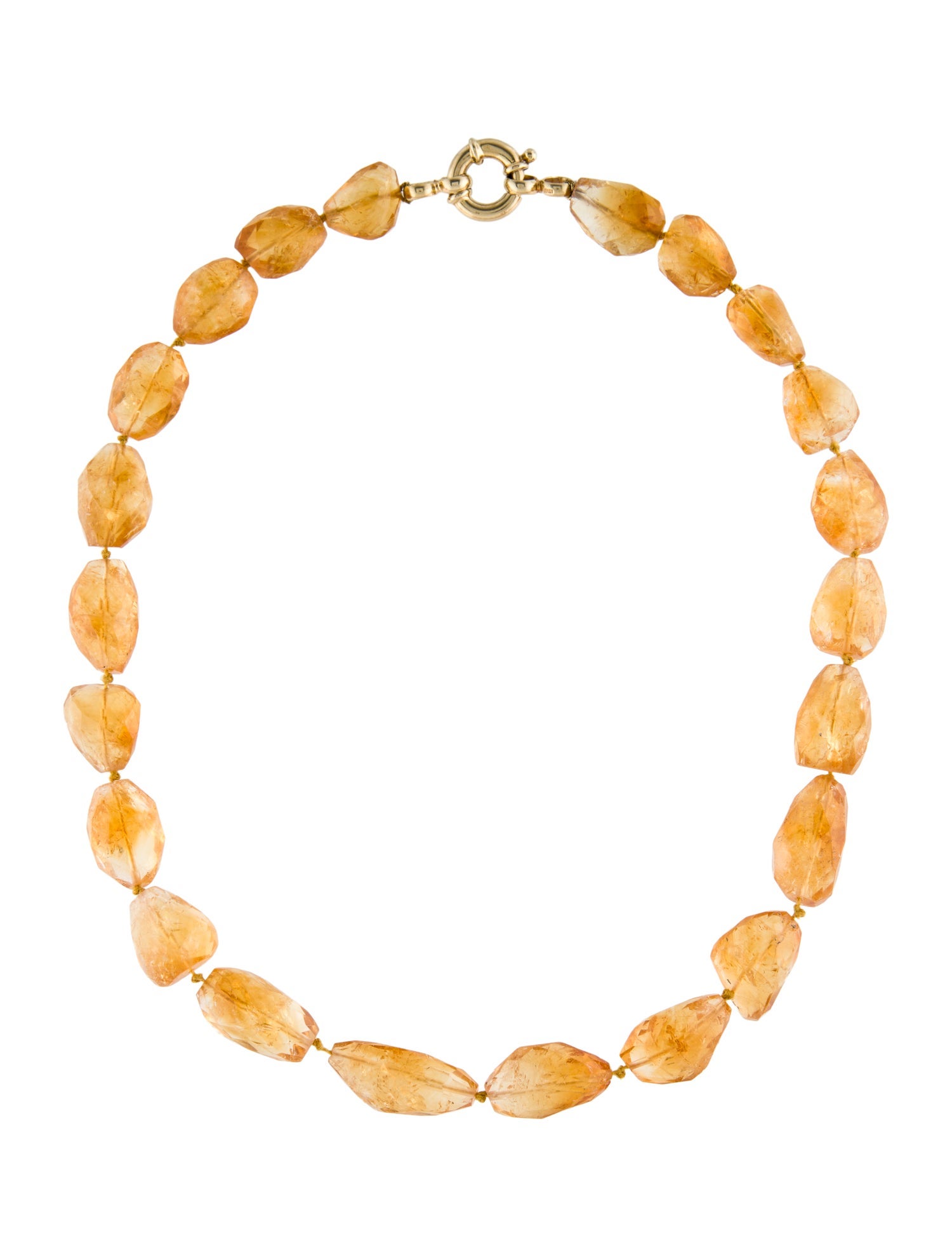 Necklace 18K Citrine Bead Strand Necklace