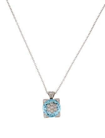 Necklace Scott Colee 18K Topaz & Diamond Pendant Necklace