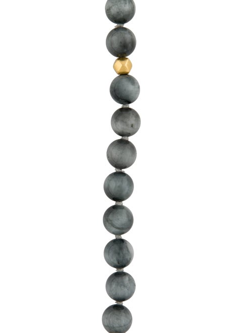 Necklace 14K Hawk's Eye Bead Strand Necklace