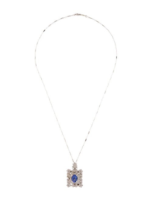 Necklace 14K 1.64ct Tanzanite & Diamond Pendant Necklace