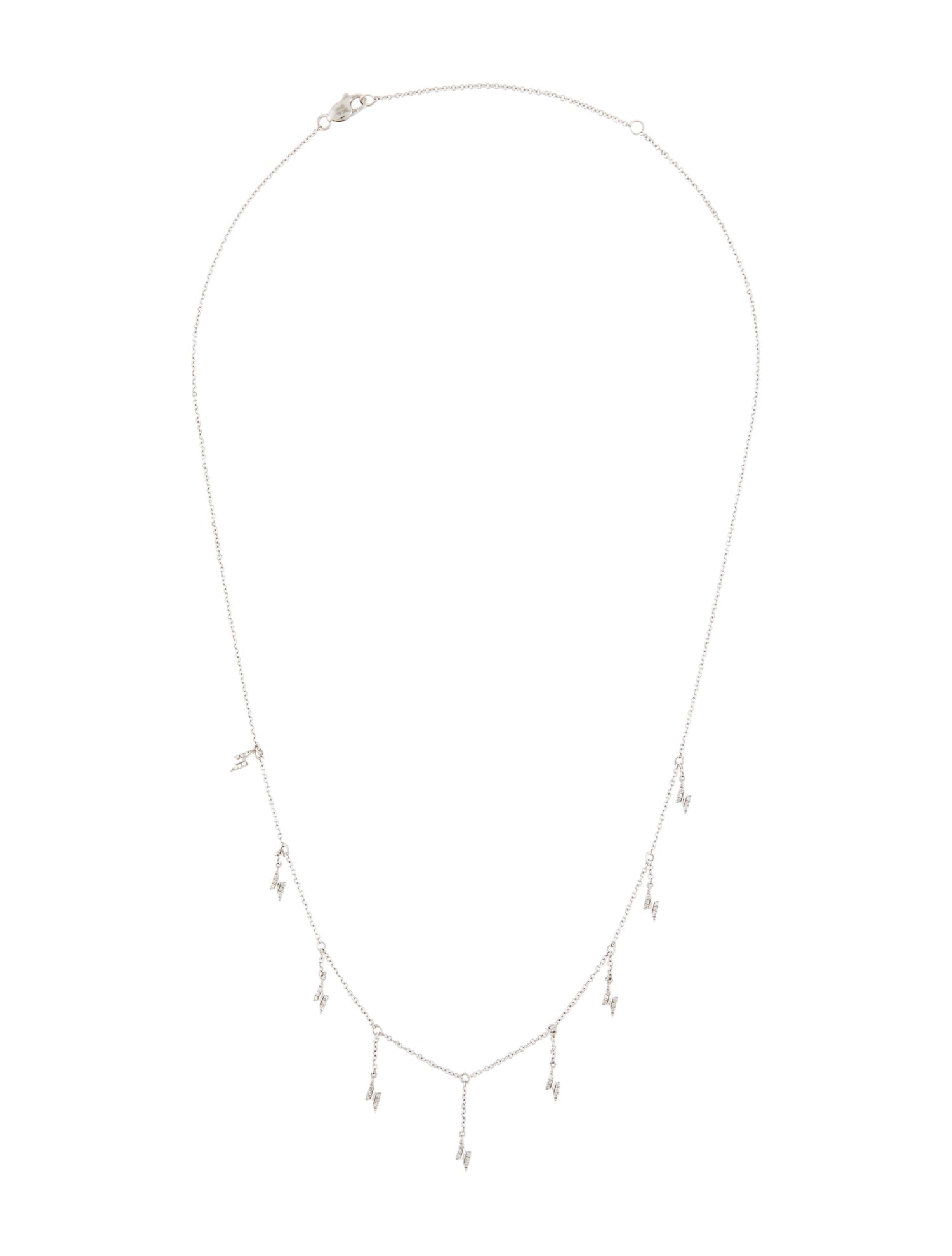 Necklace 14K Diamond Lightning Bolt Station Necklace