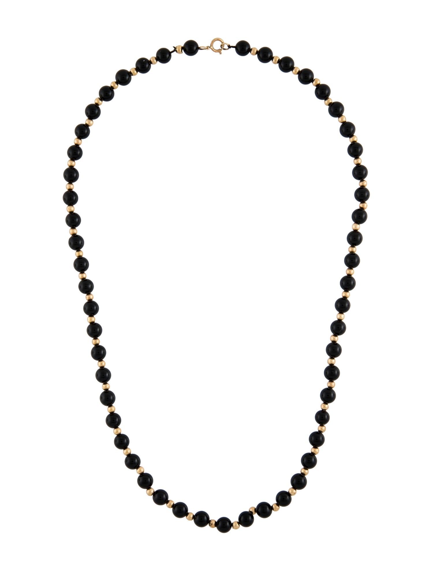 Necklace 14K Onyx Beaded Necklace