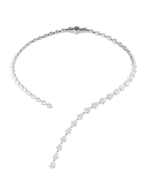 Necklace 14K 30.50ctw Lab-Grown Pear Diamond Open Collar Necklace