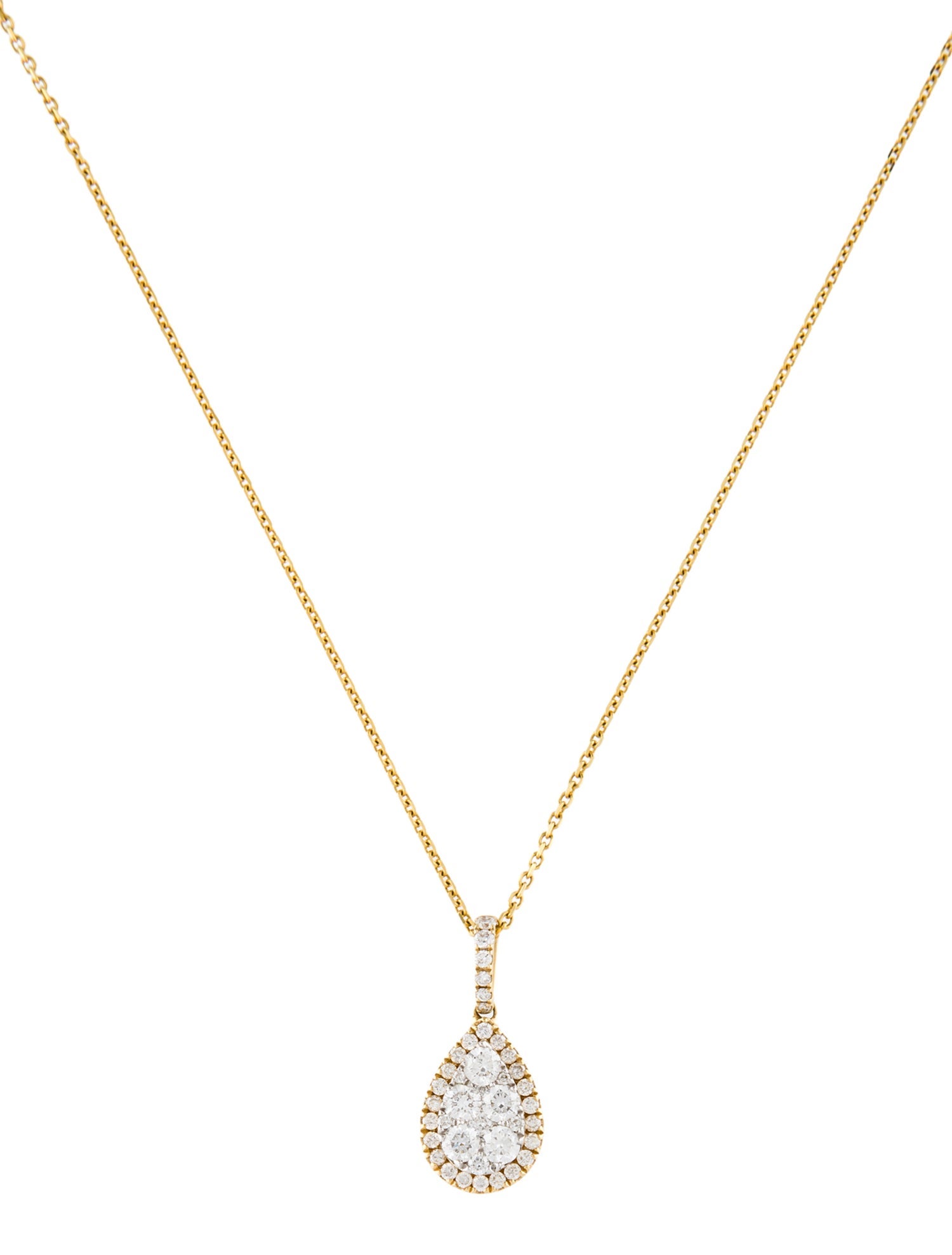 Necklace Diamond Cluster Pendant Necklace