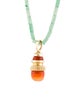 Necklace 14K Aventurine Quartz & Carnelian Pendant Necklace