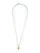 Necklace 14K Aventurine Quartz & Carnelian Pendant Necklace
