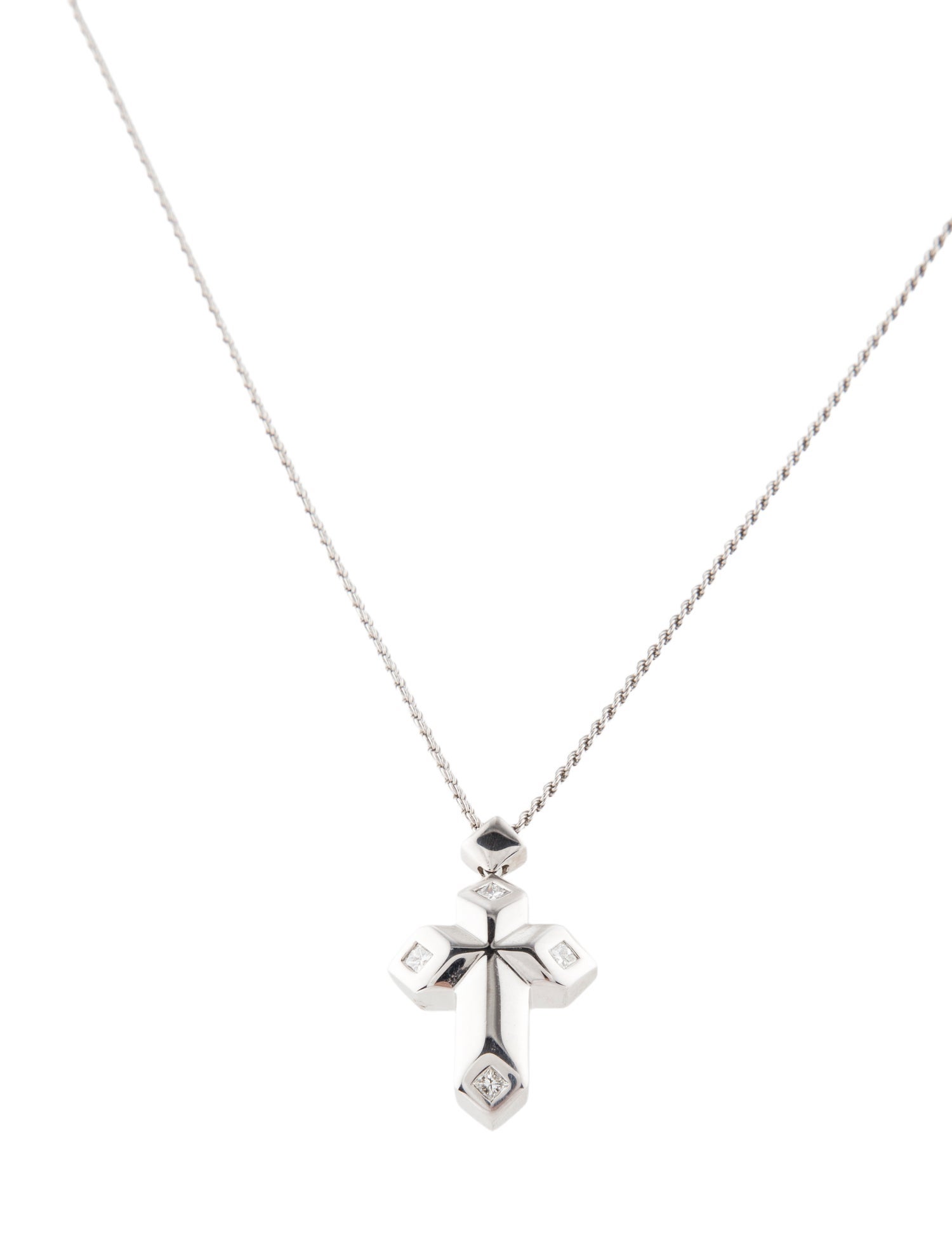 Necklace 18K Diamond Cross Pendant