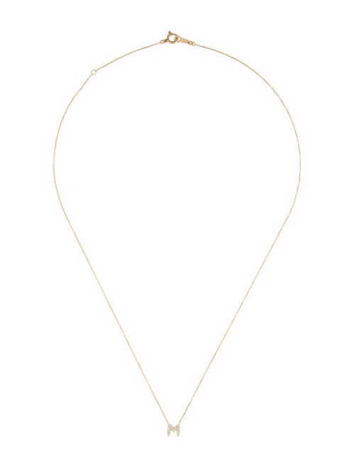 Necklace 18K Diamond Initial 'M' Pendant Necklace