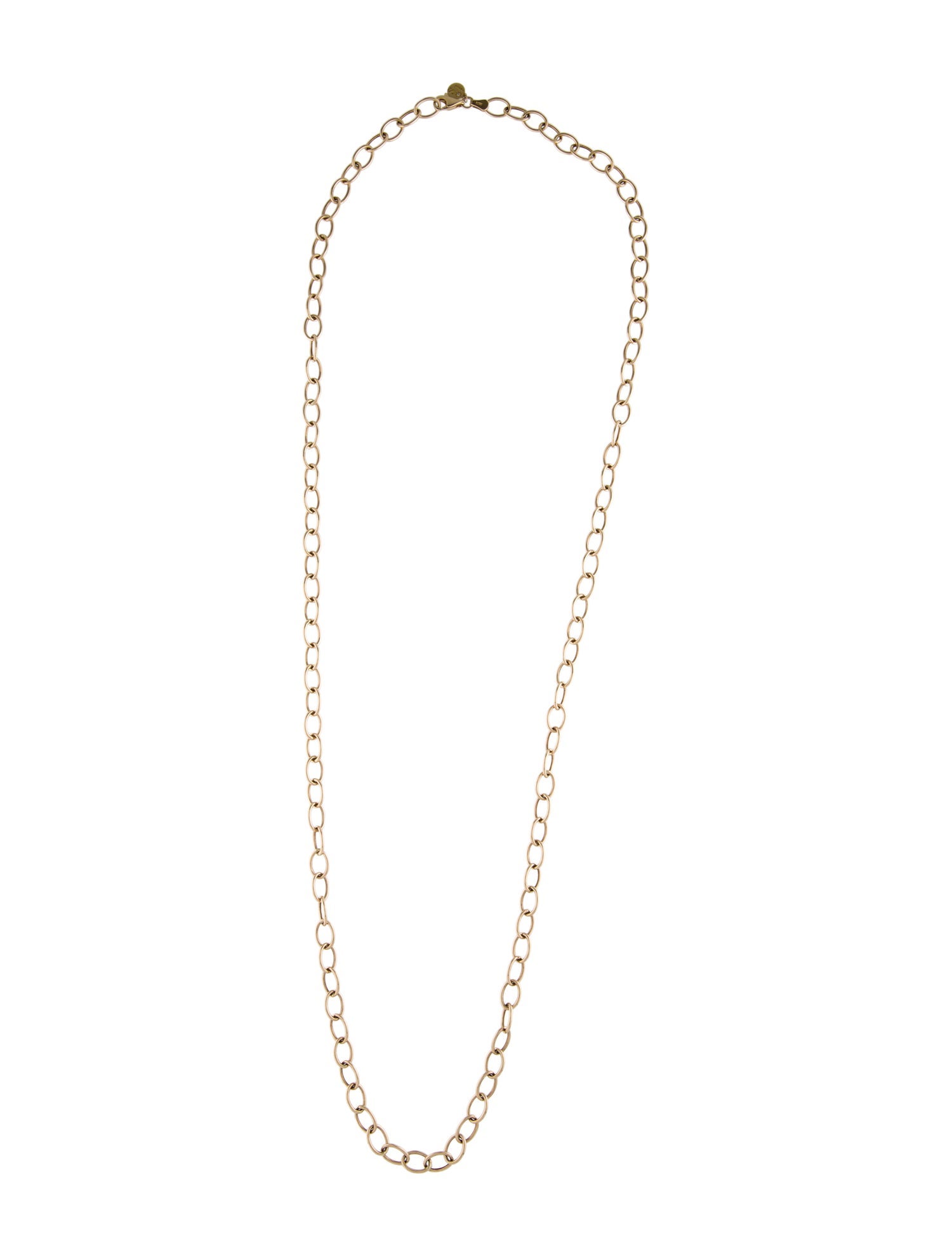 Necklace Three Stories 14K Diamond Accent Long Oval Link Chain Necklace