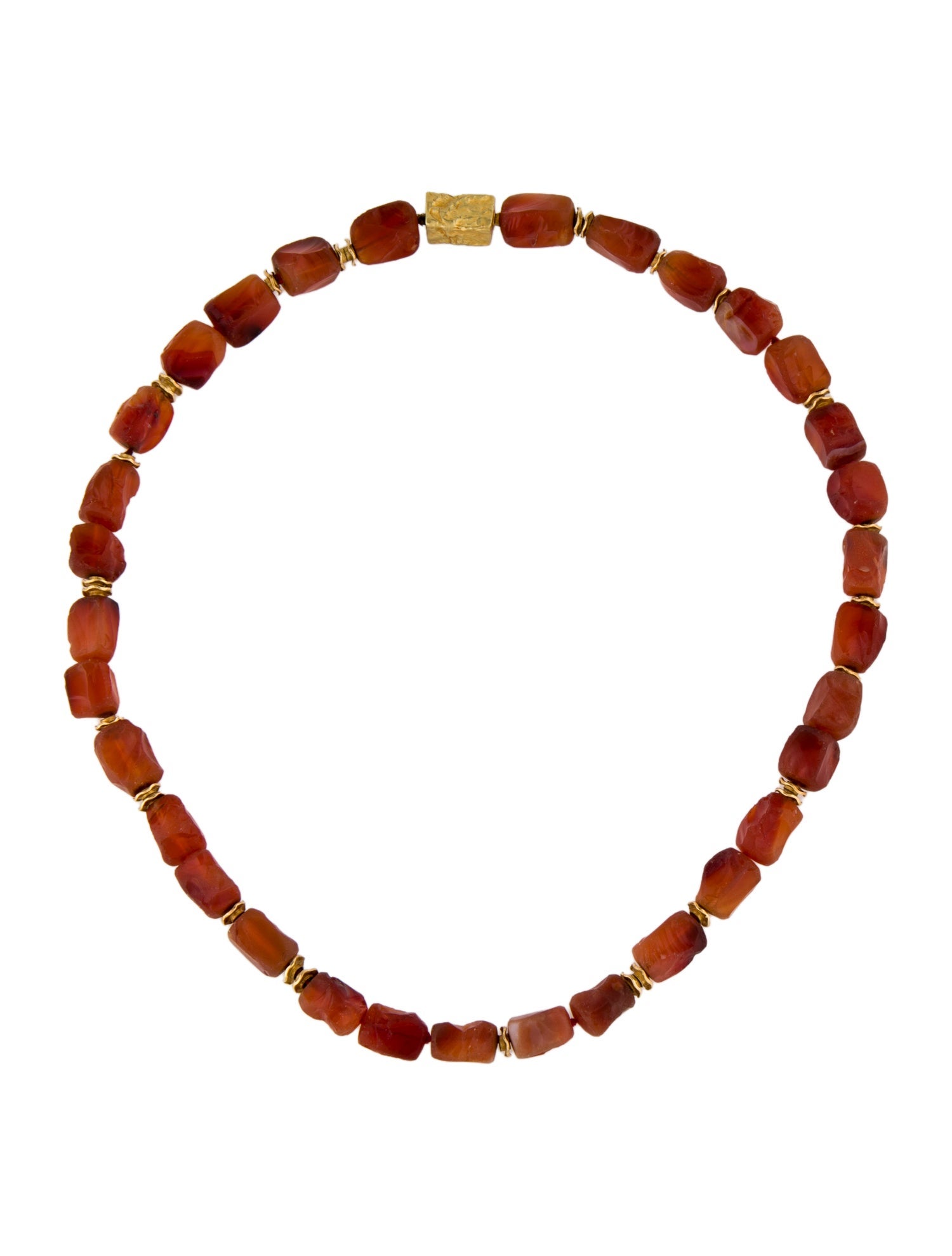 Necklace 18K Carnelian Bead Strand Necklace