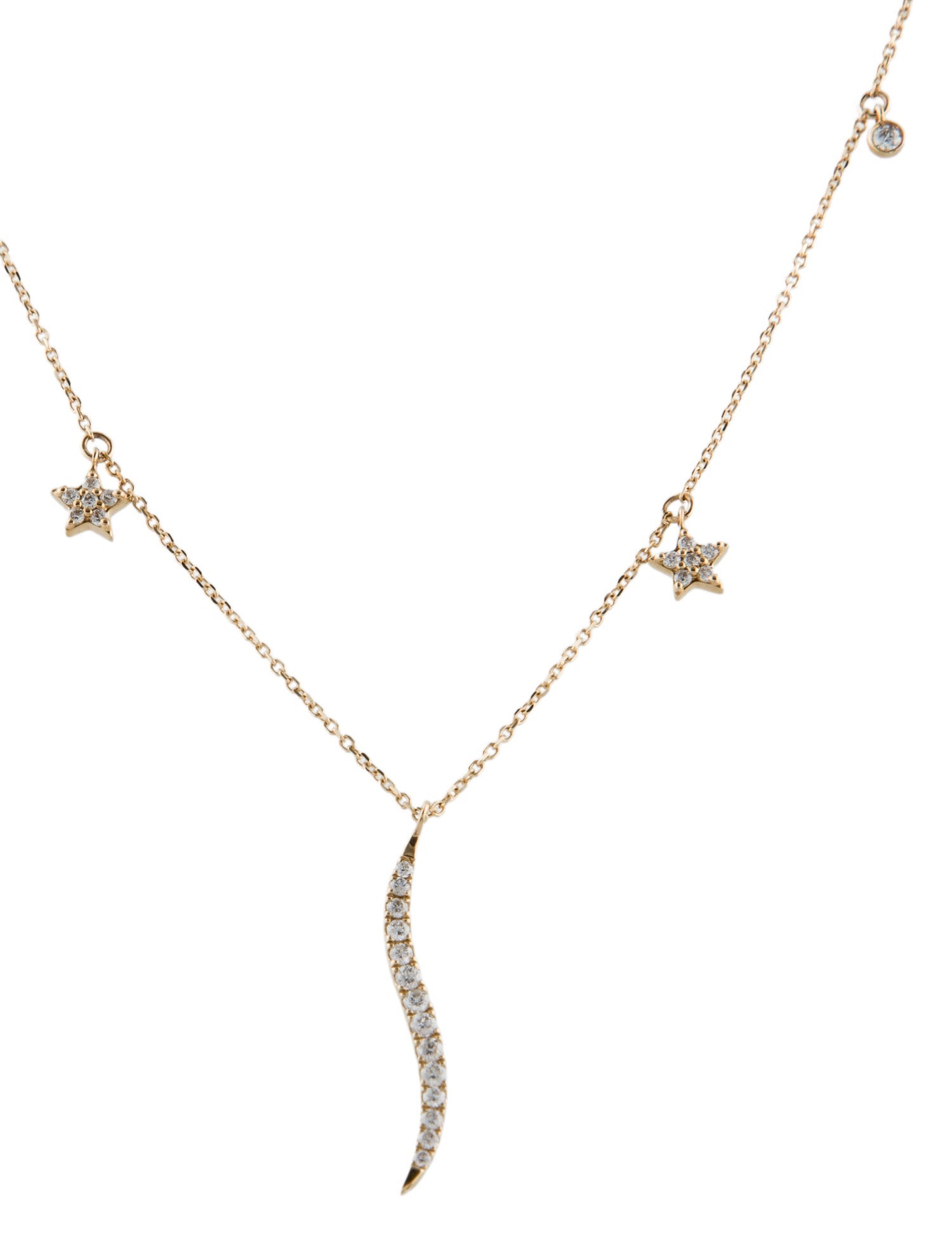 Necklace 14K Diamond Star Charm Pendant Necklace