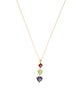Necklace 14K Peridot, Iolite & Garnet Heart Pendant Necklace