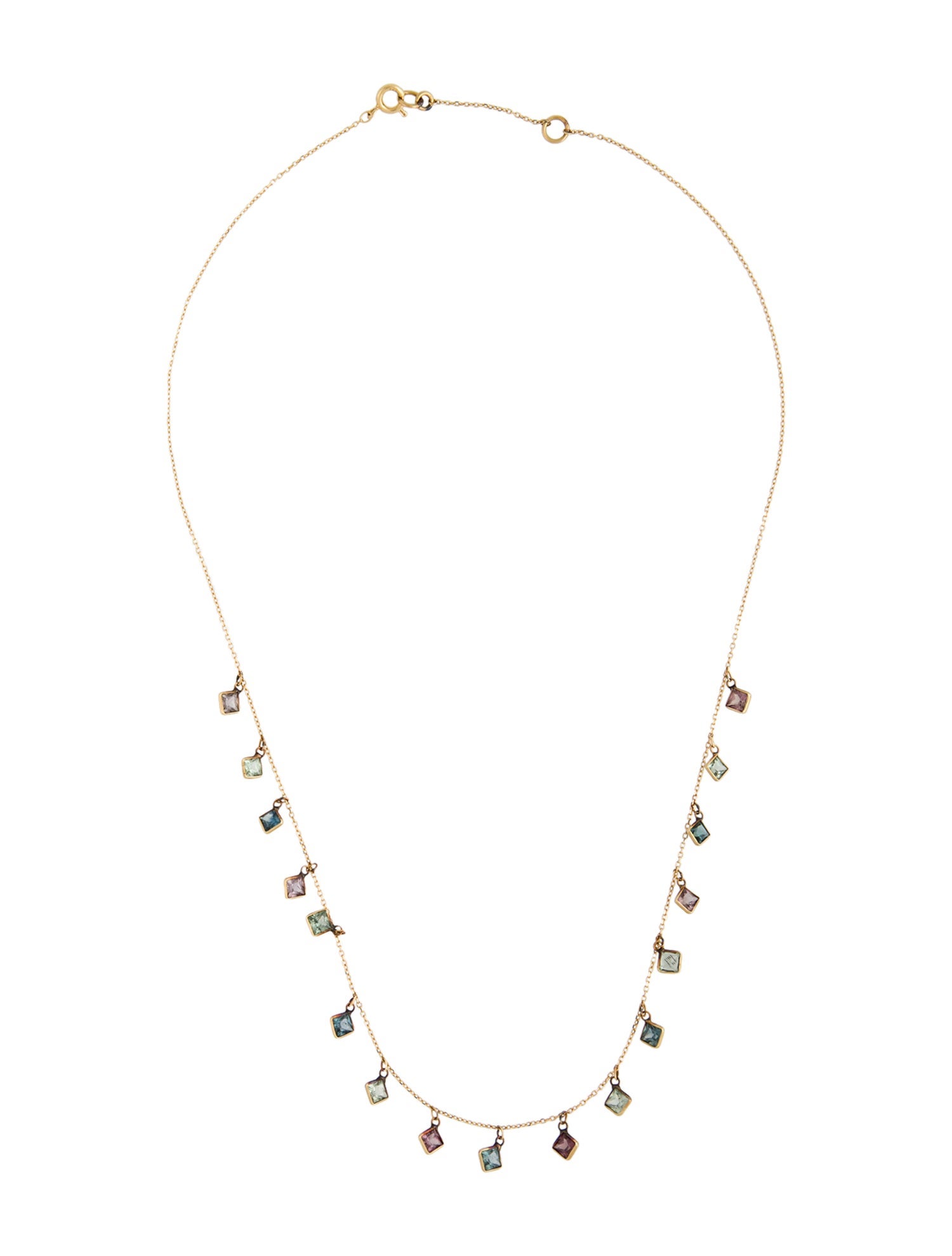 Necklace 18K 3.75ctw Sapphire Station Chain