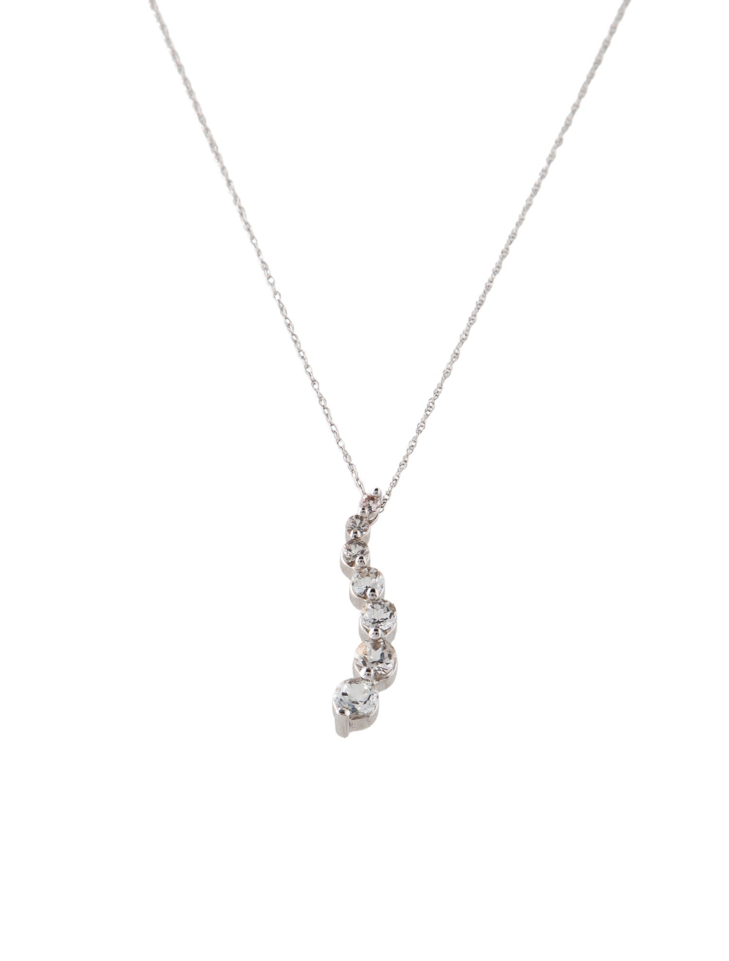 Necklace 14K 1.14ctw Topaz Journey Pendant Necklace