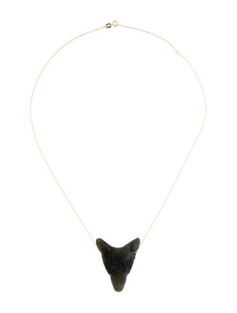 Necklace 14K Labradorite & Onyx Wolf Pendant Necklace