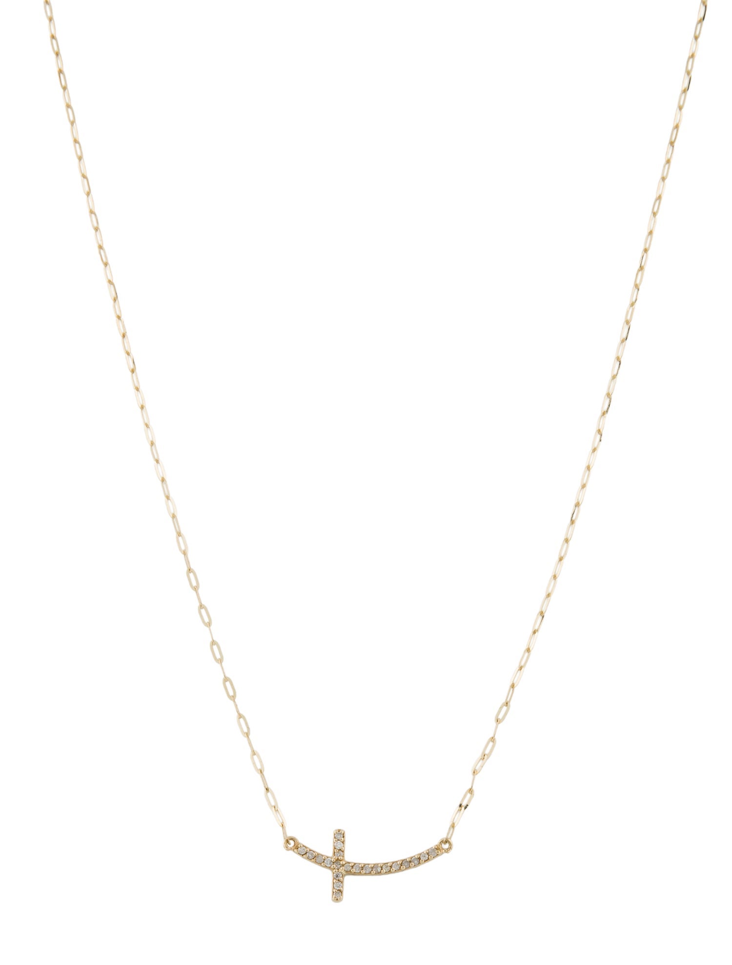 Necklace 14K Diamond Cross Pendant Necklace