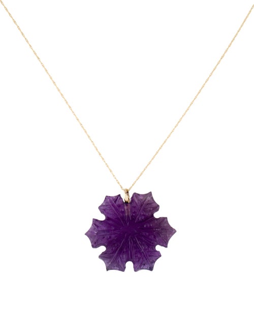 Necklace 14K Amethyst Snowflake Pendant Necklace