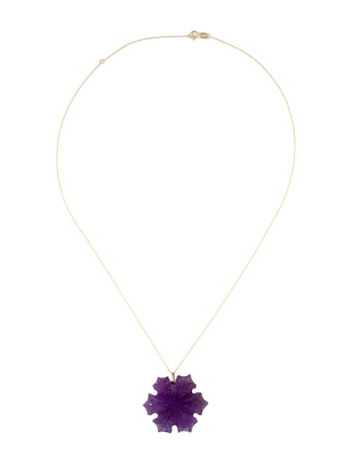 Necklace 14K Amethyst Snowflake Pendant Necklace