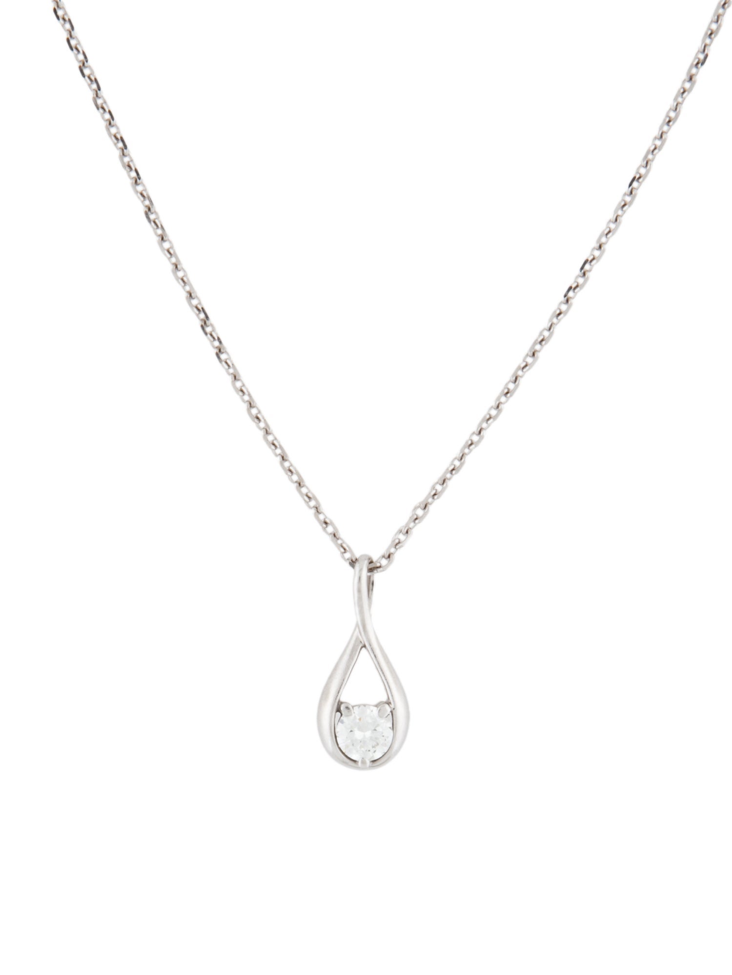 Necklace 14K Diamond Solitaire Teardrop Pendant Necklace