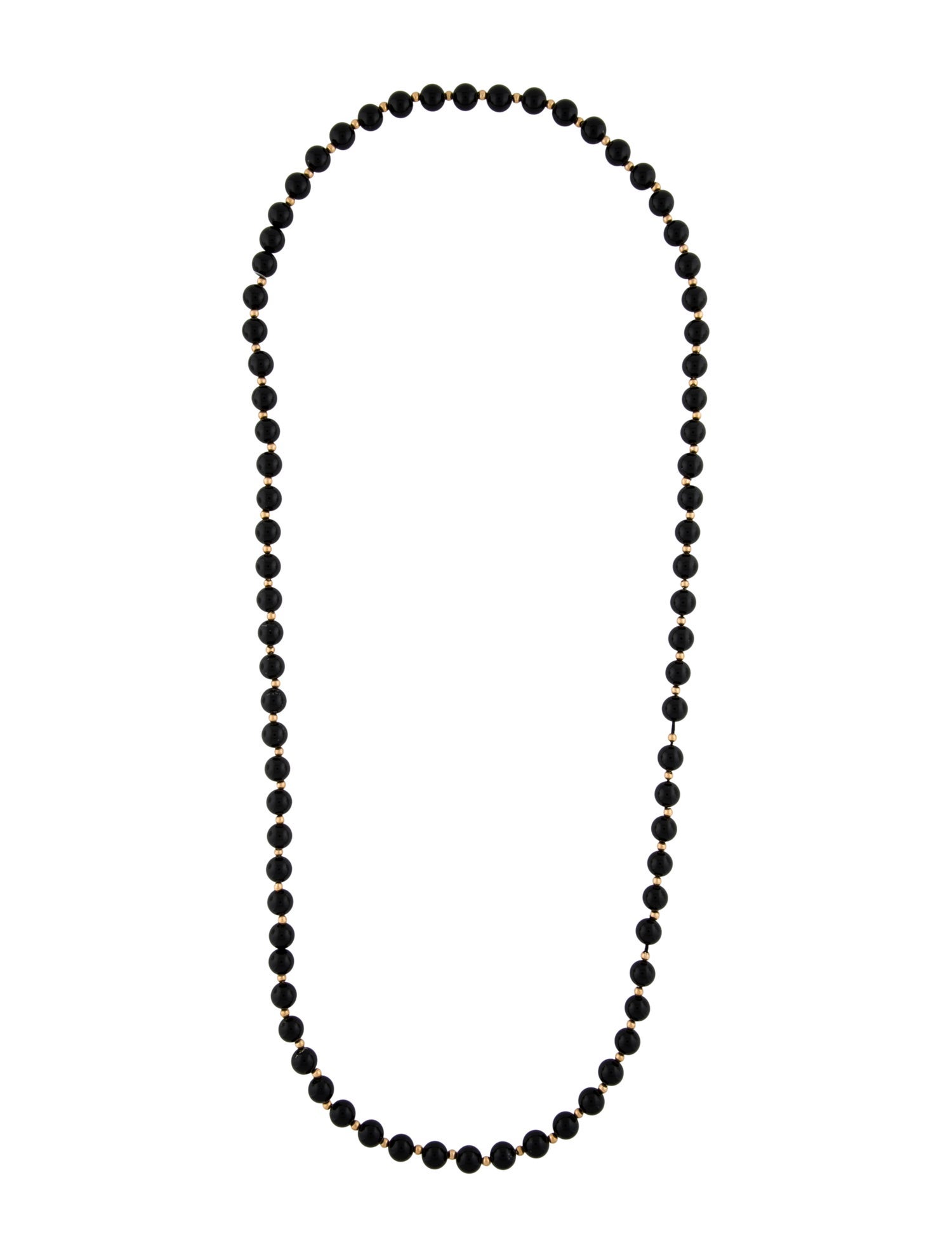Necklace 14K Onyx Bead Necklace