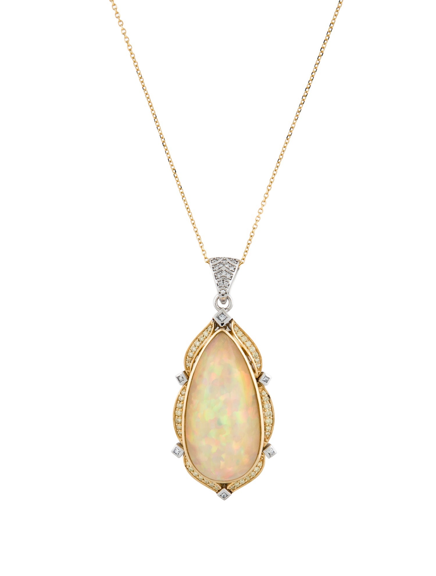 Necklace Chromia 18K 22.25ct Opal & Diamond Pendant Enhancer
