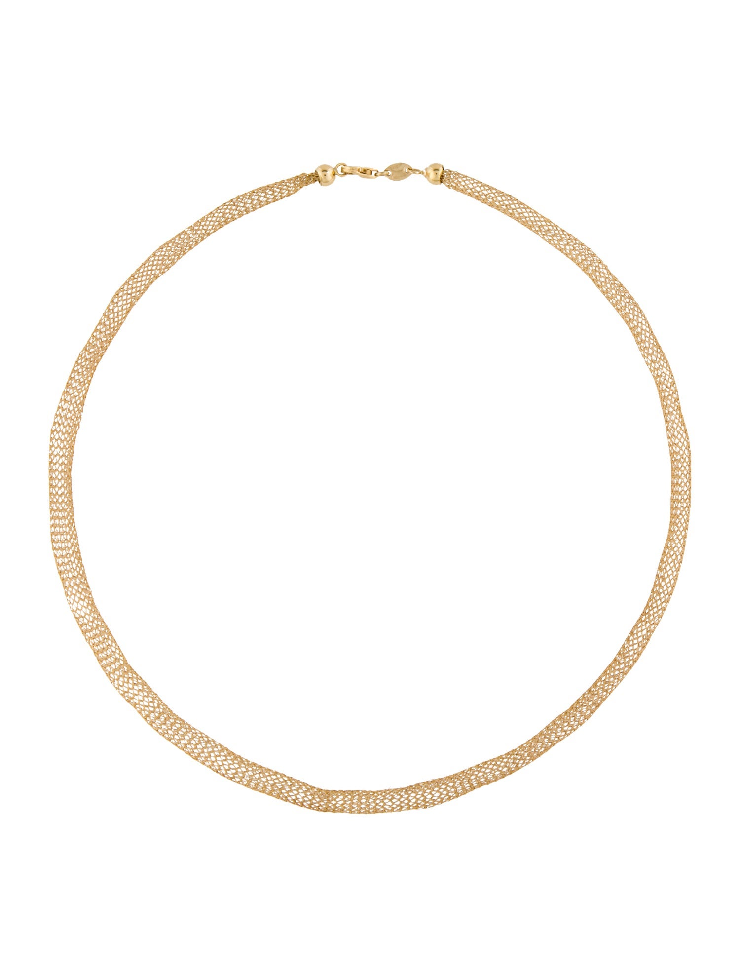 Necklace 18K Mesh Tube Link