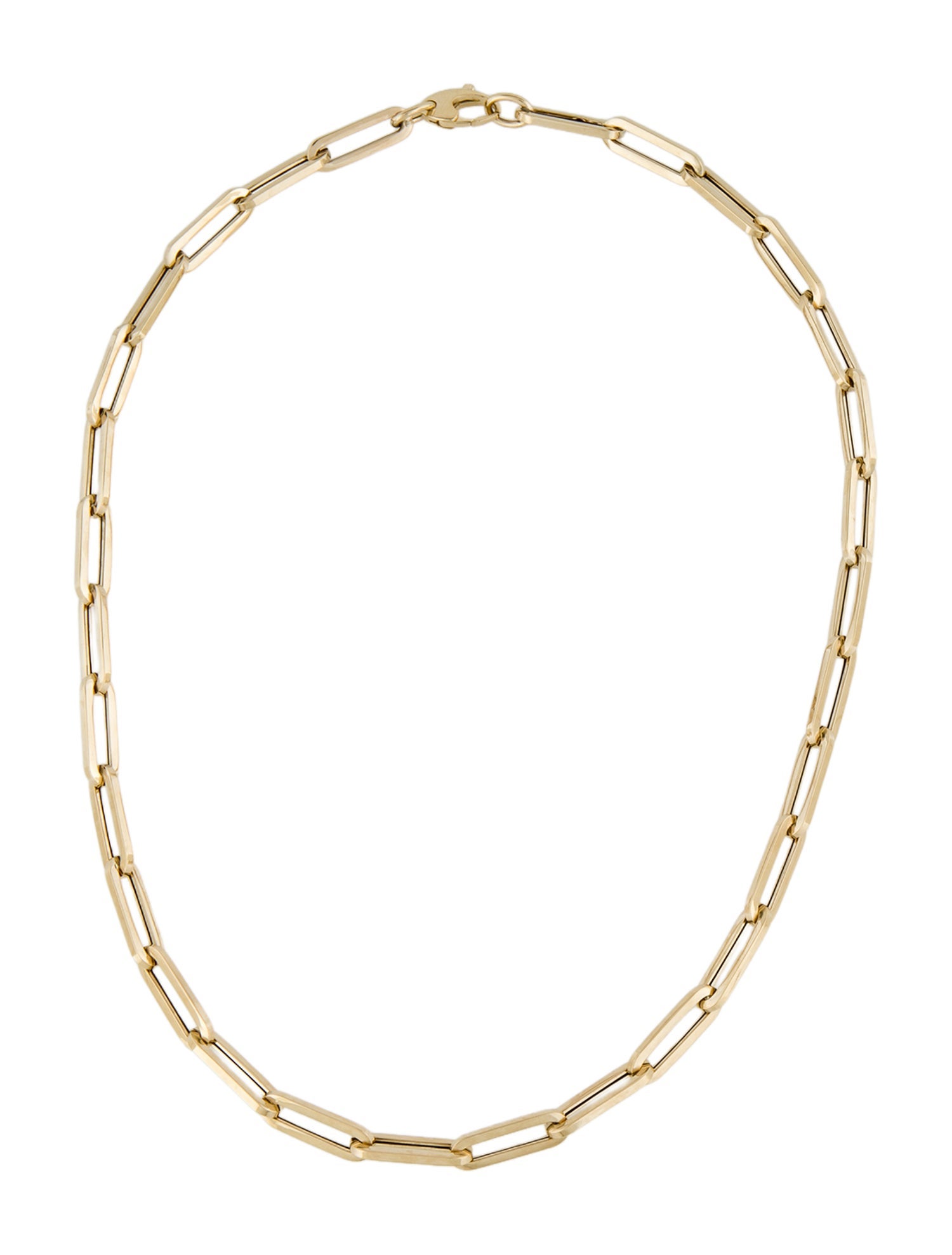 Necklace 14K Hollow Paperclip Chain