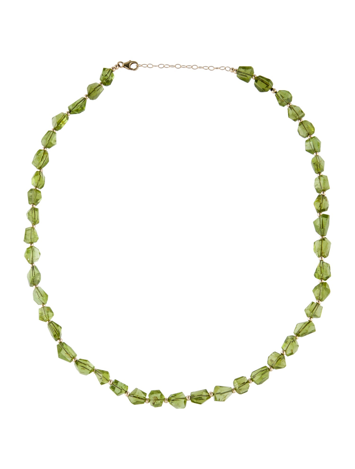 Necklace 14K Peridot Bead Strand Necklace