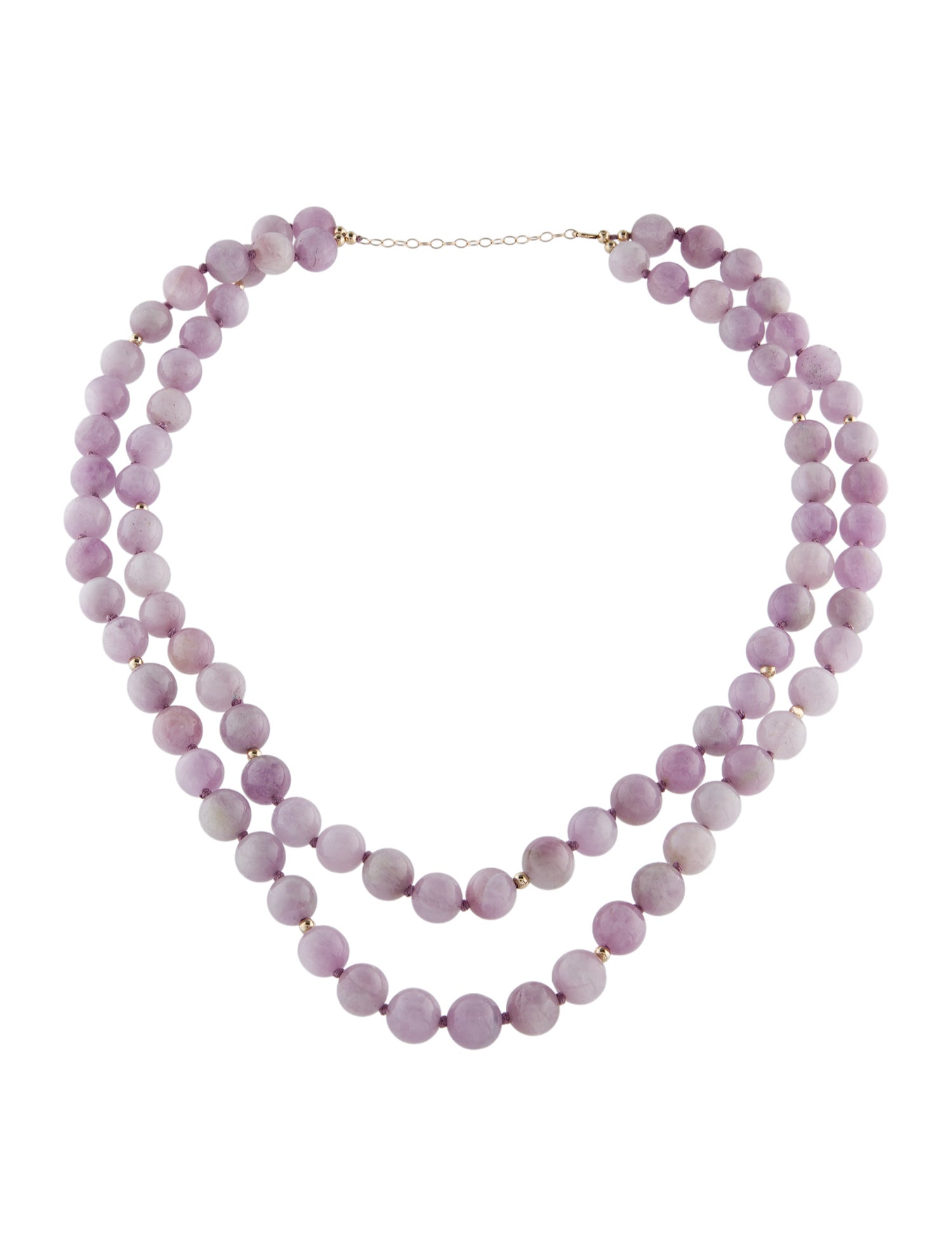 Necklace 14K Kunzite Double Strand Bead