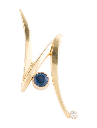 Necklace 14K Sapphire & Diamond Pendant