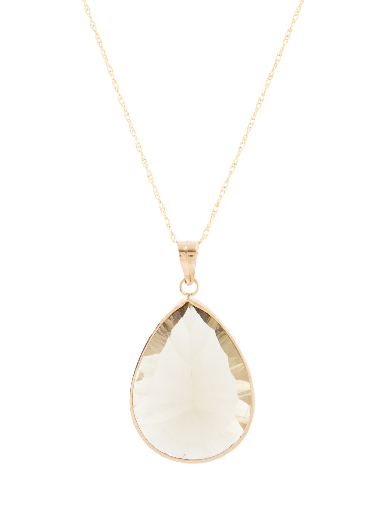 Necklace 14K Smoky Quartz Pendant Necklace
