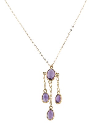 Necklace 14K 1.60ctw Amethyst Pendant Necklace