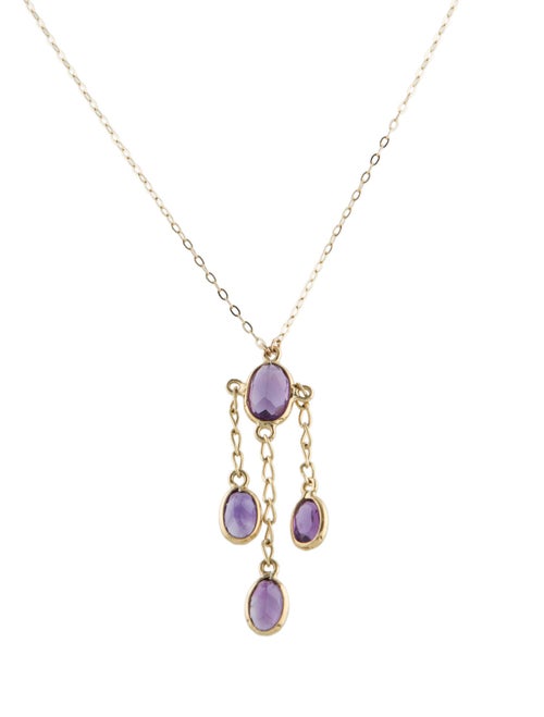 Necklace 14K 1.60ctw Amethyst Pendant Necklace
