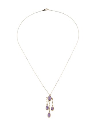 Necklace 14K 1.60ctw Amethyst Pendant Necklace