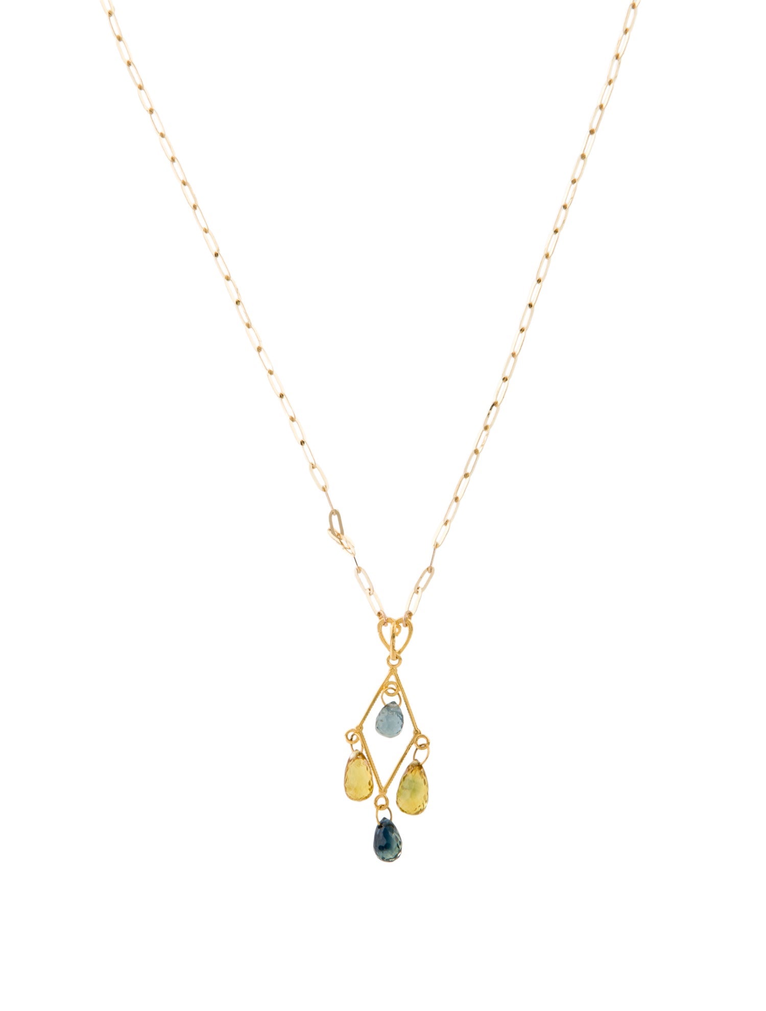 Necklace 14K Sapphire Drop Pendant