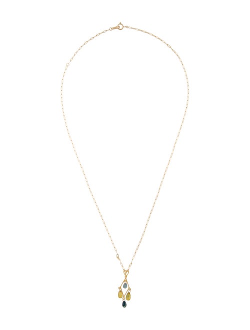 Necklace 14K Sapphire Drop Pendant Necklace