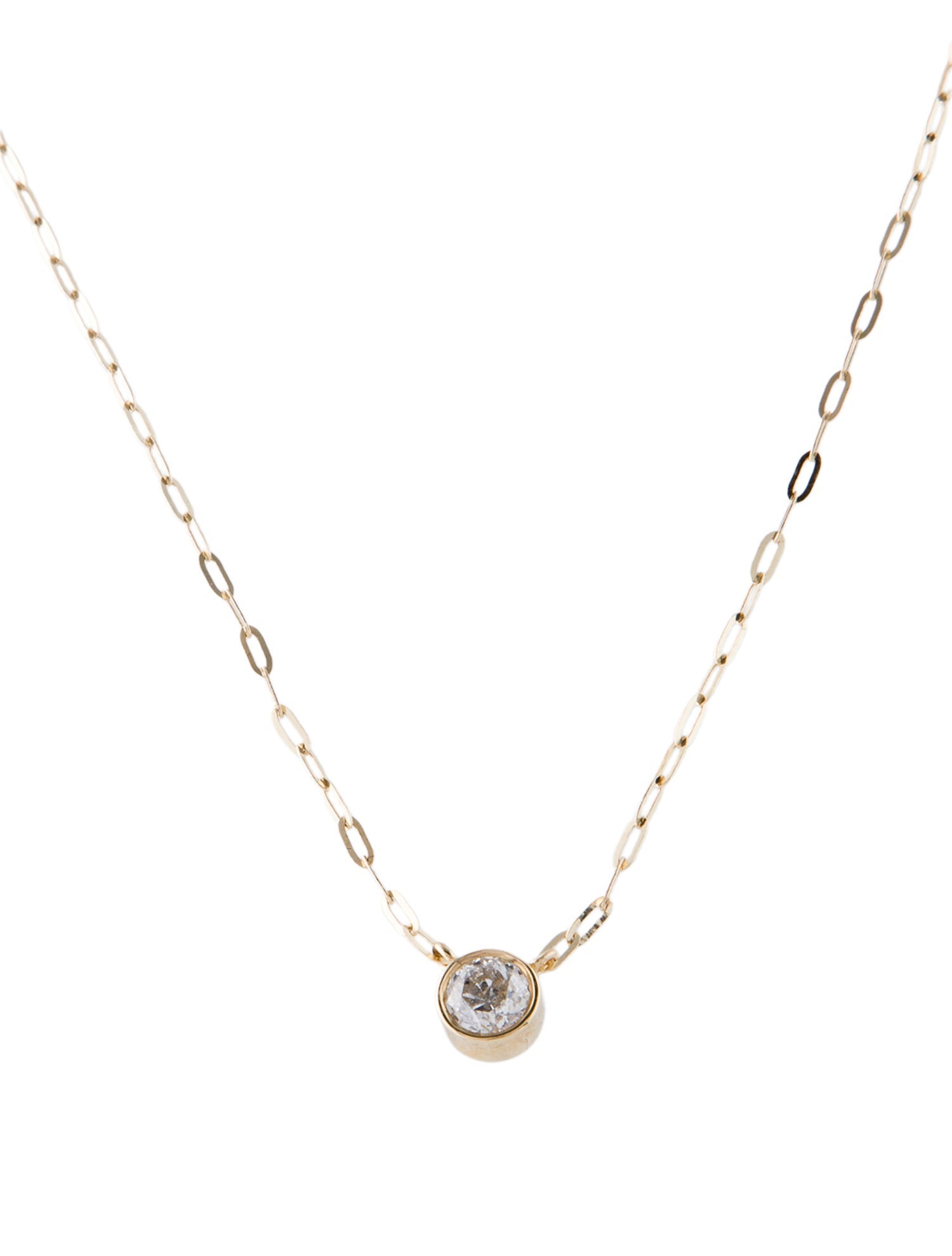 Necklace 14K Diamond Solitaire Pendant Necklace