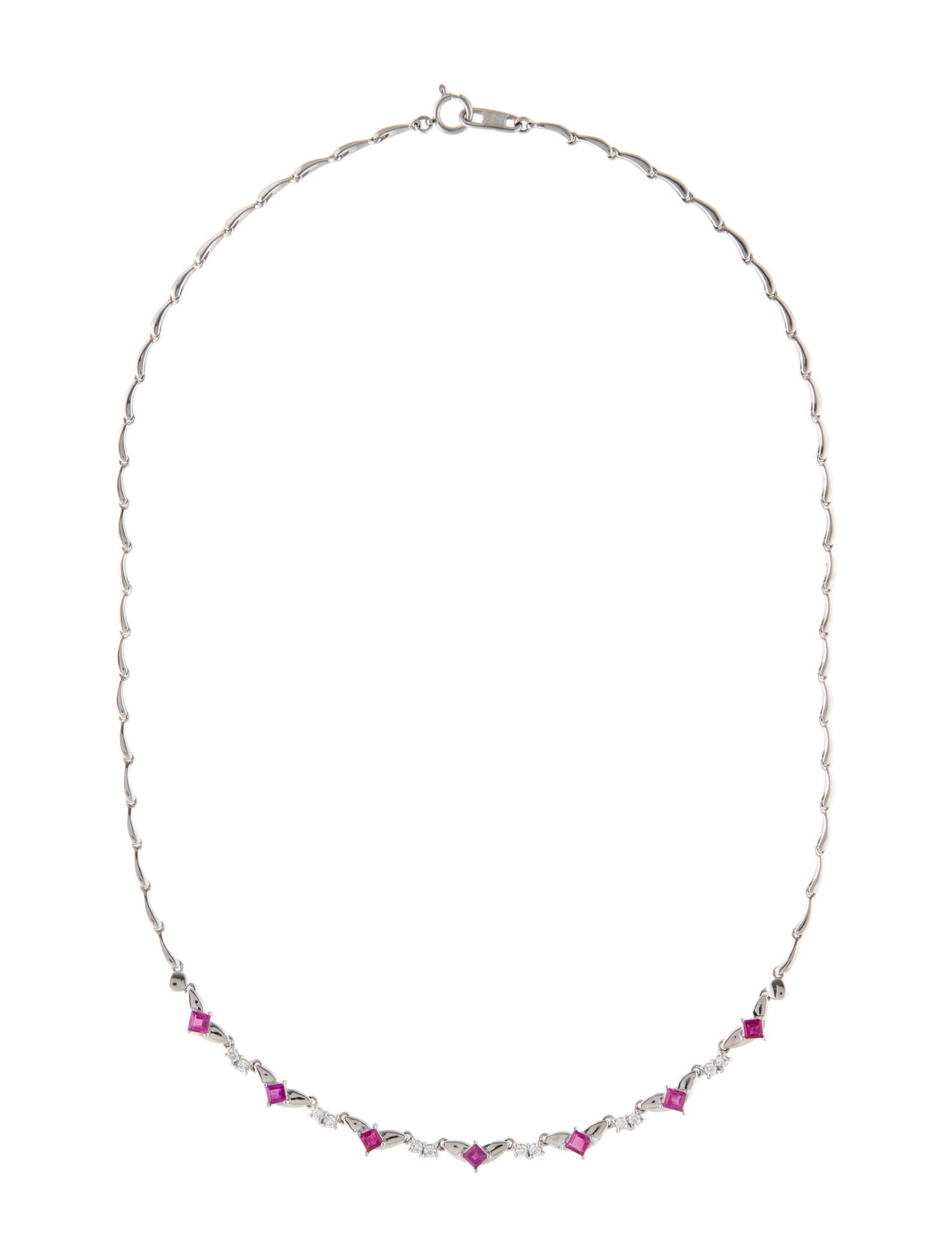 Necklace Platinum Ruby & Diamond Collar