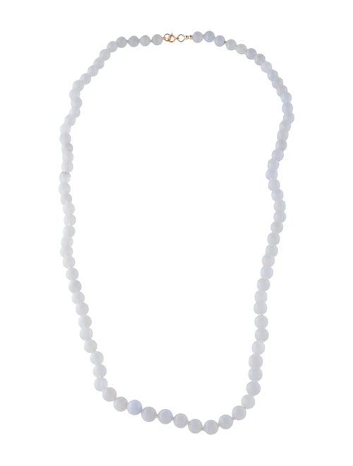 Necklace 14K Blue Lace Agate Beaded Necklace