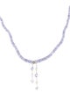 Necklace 14K Sapphire & Tanzanite Bead Strand Pendant Necklace