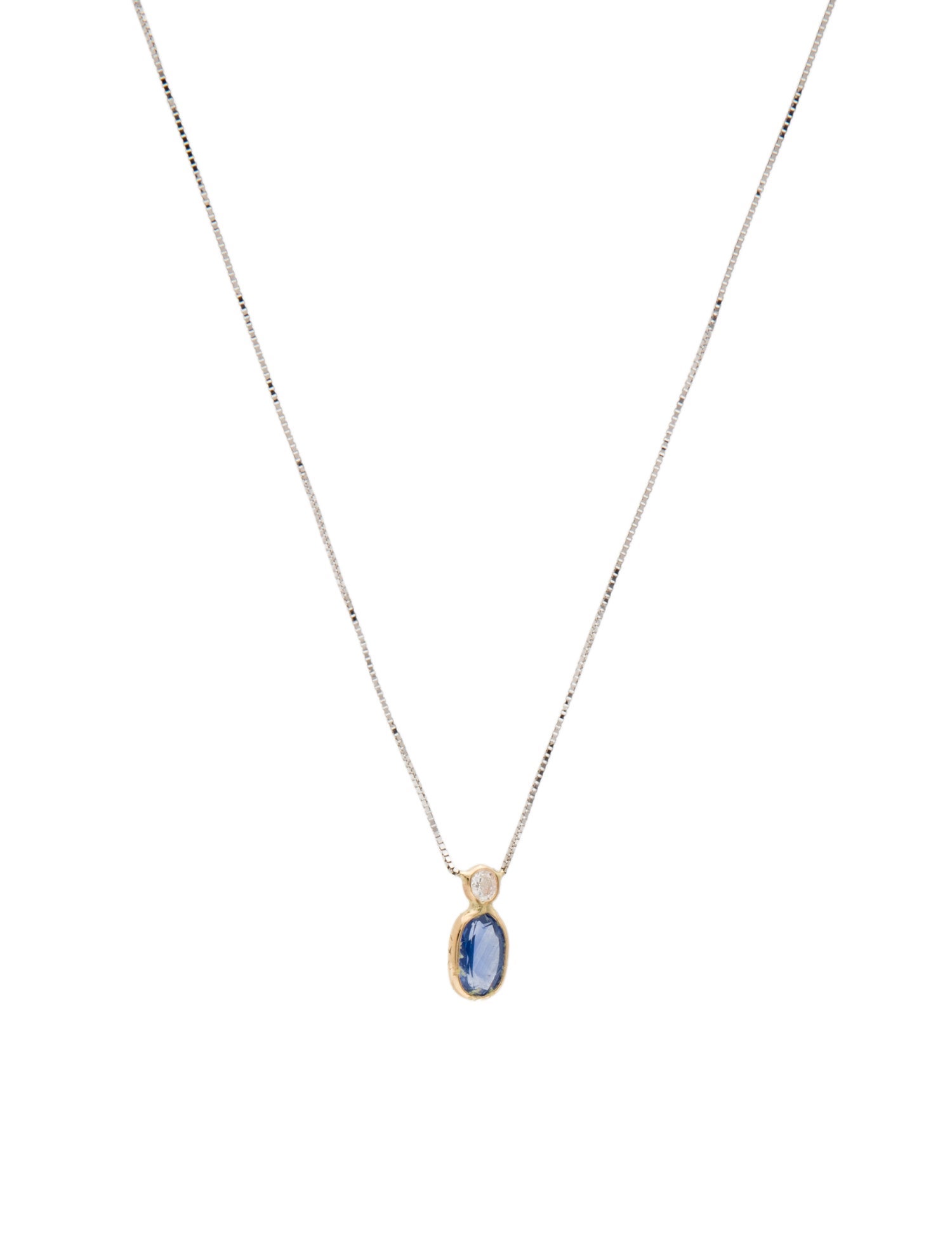 Necklace Sapphire & Diamond Pendant